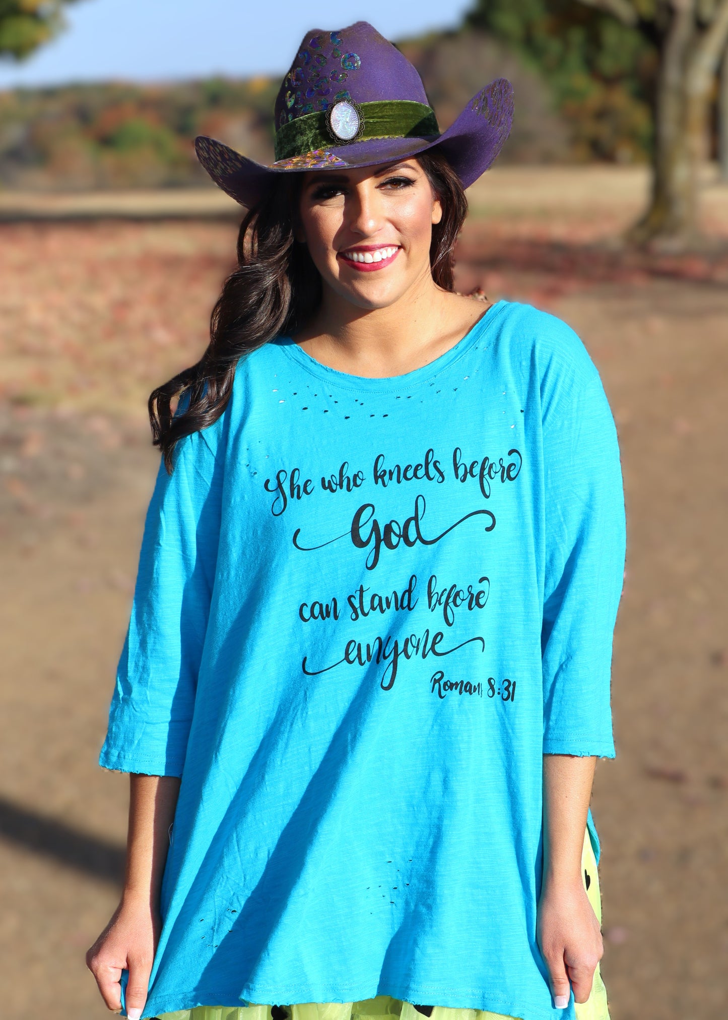 Romans 8:31 Tee-Sky Blue