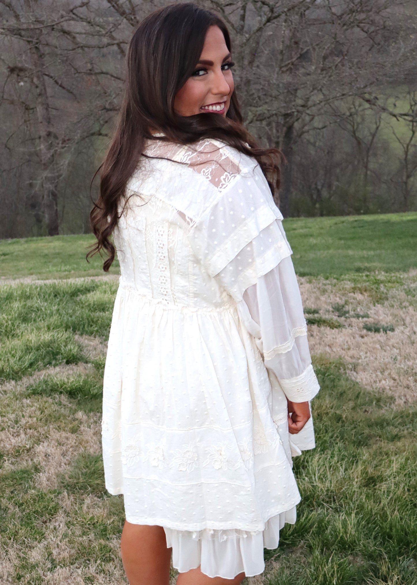 Romantic Views Tunic Dress - Cream