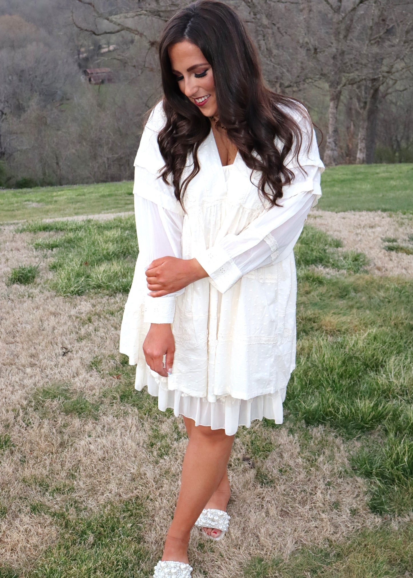 Romantic Views Tunic Dress - Cream