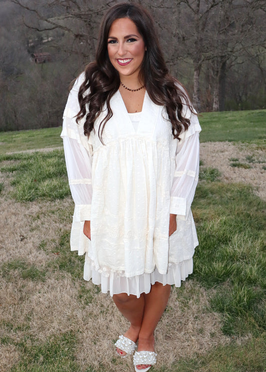 Romantic Views Tunic Dress - Cream