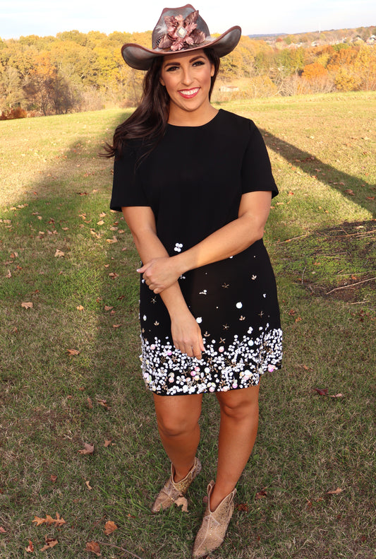 Dripping In Glitter Dress - Black