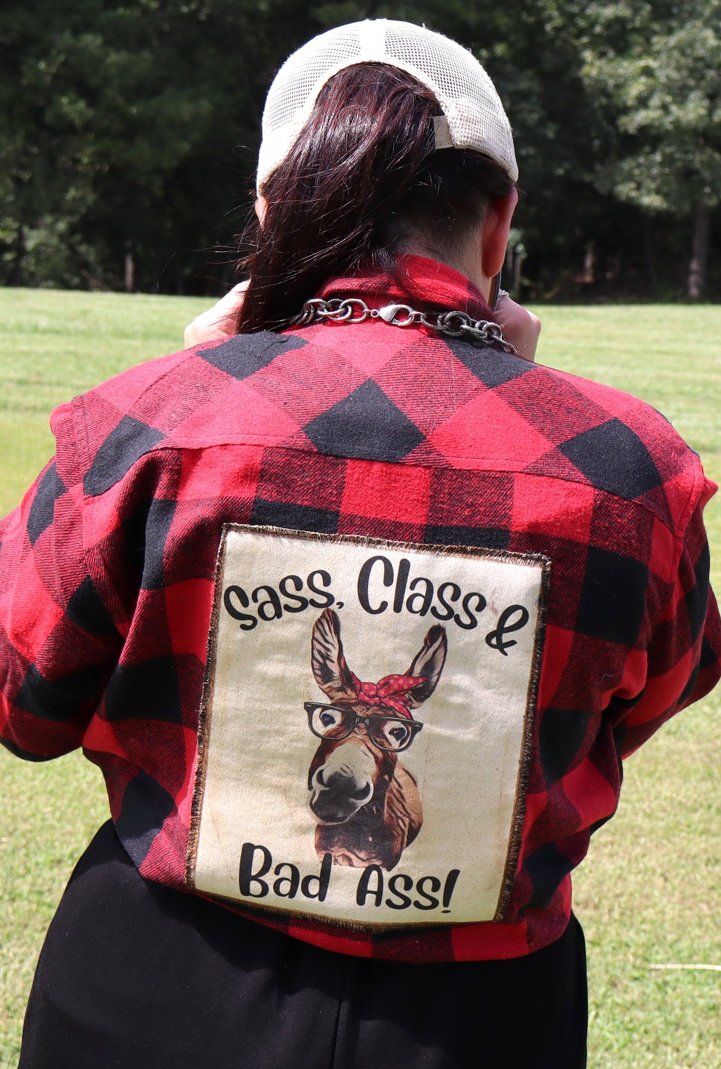 Sass, Class, & Bad A Flannel Shirt - Red