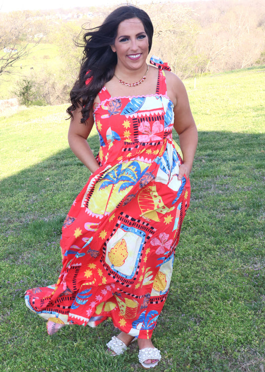 Savannah Maxi Dress - Retro Red