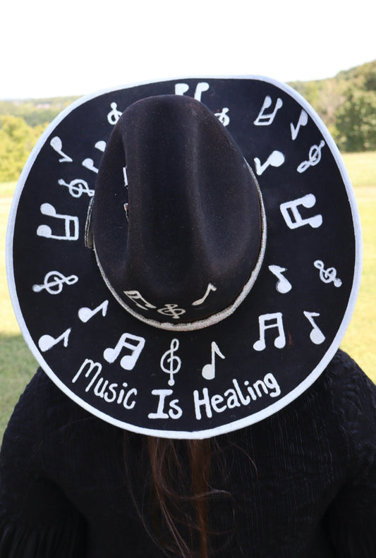 Music is Healing Cowboy Hat - 7 1/8