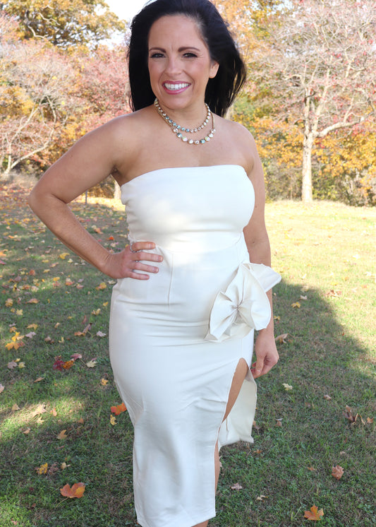 Show Them Leg Pencil Skirt - Ivory