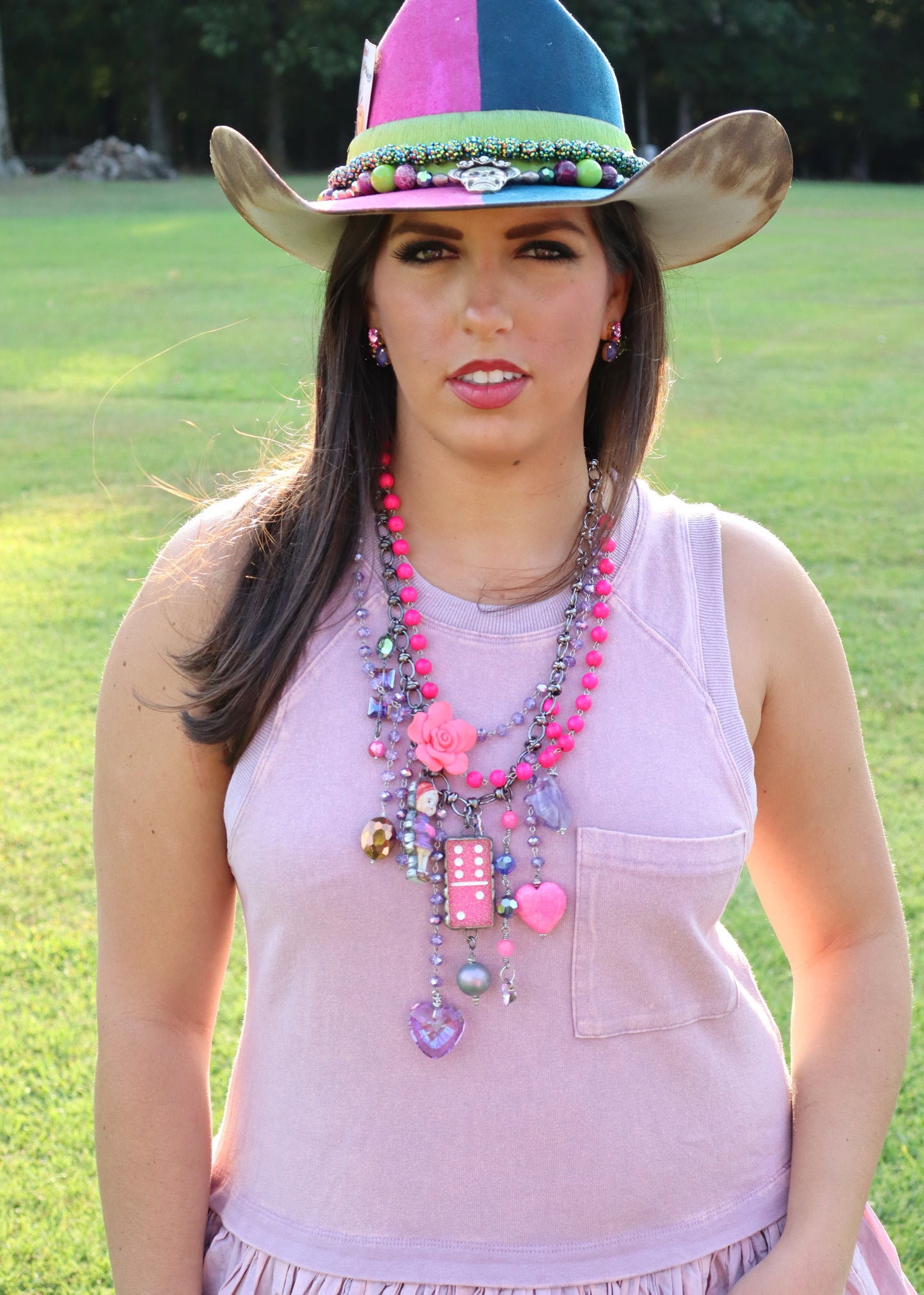 Sleeveless Balloon Skirt Dress - Purple