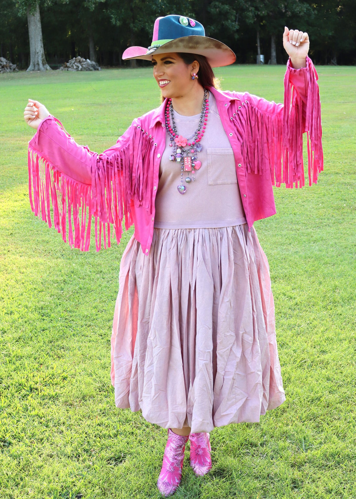 Sleeveless Balloon Skirt Dress - Purple