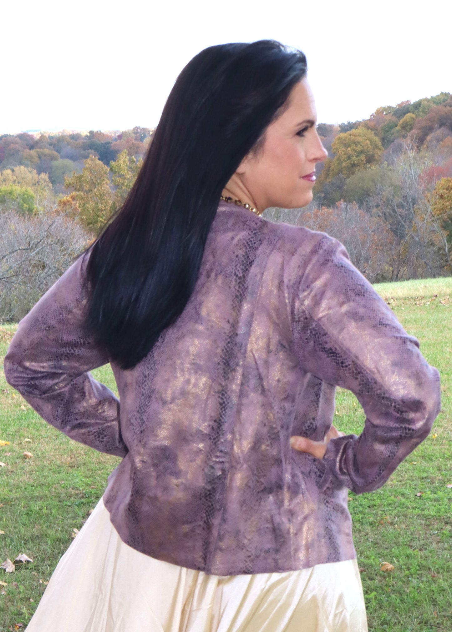 Slithering In Style Suede Jacket - Plum