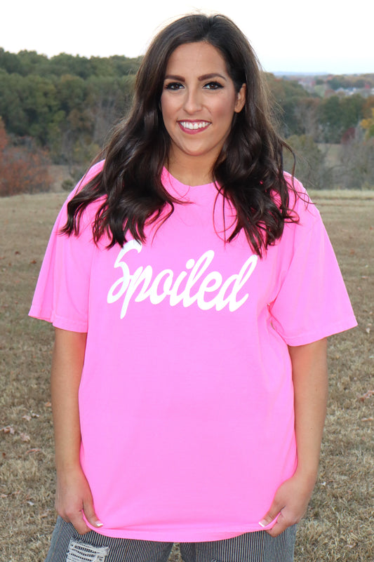 Spoiled Highlighter Pink Tee