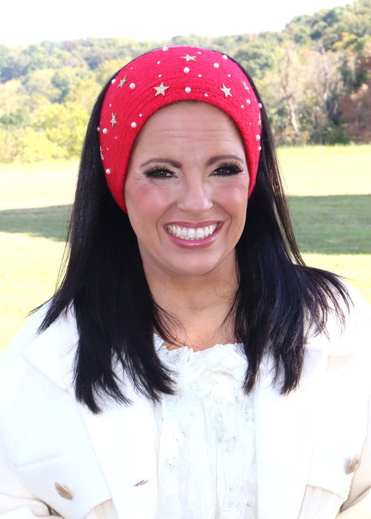 Star Spangled Winter Headband - Red