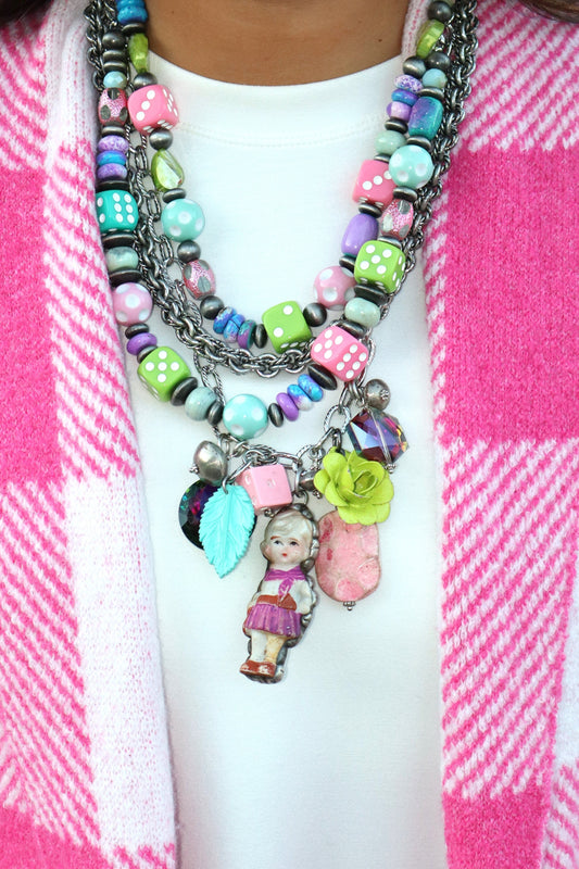 Sugar and Dice and Everything Nice Necklace - Pink/Purple/Blue/Green