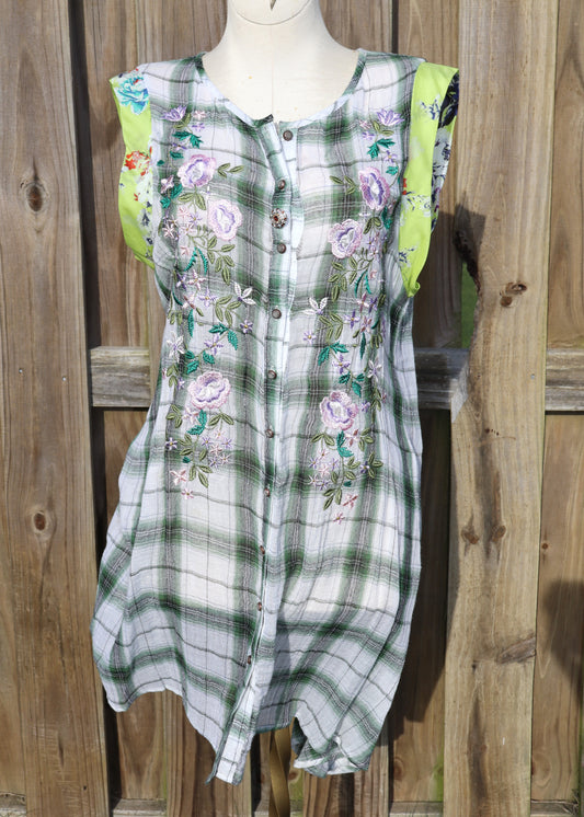 Summer Breeze Shirt Dress - Green