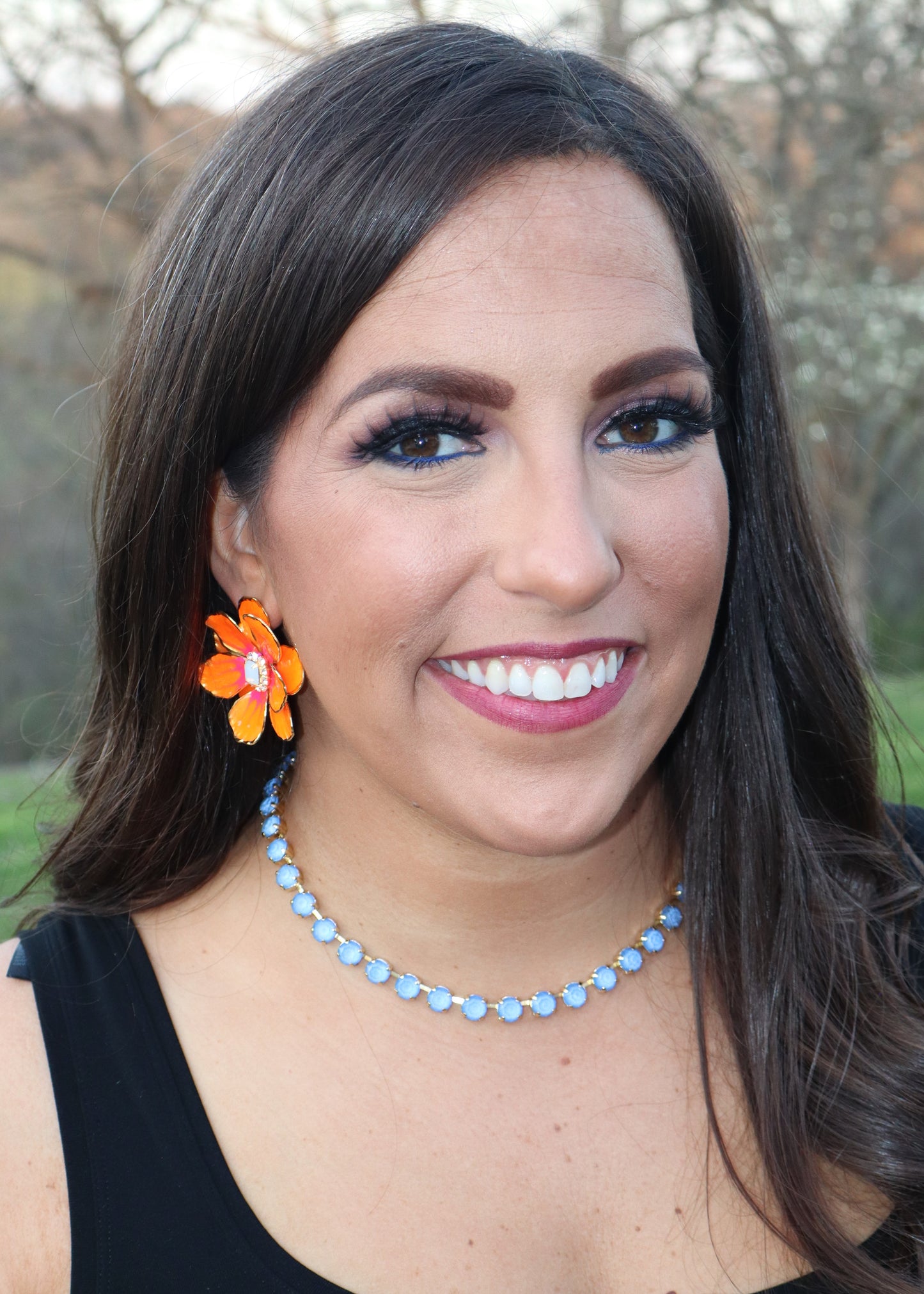 Sunny Day Stud Earrings - Neon Orange