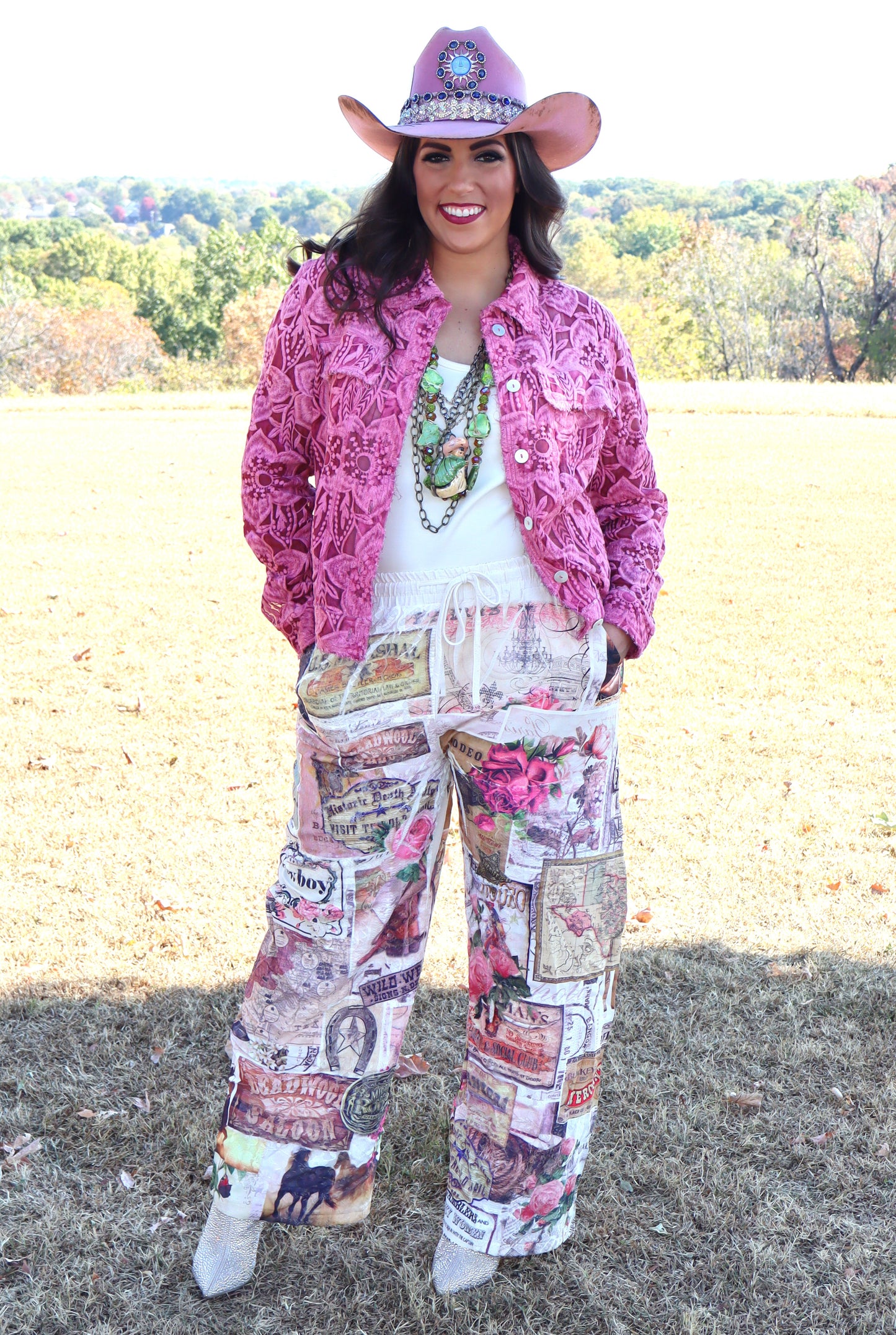 Take Me To Deadwood Old West Rose Pants