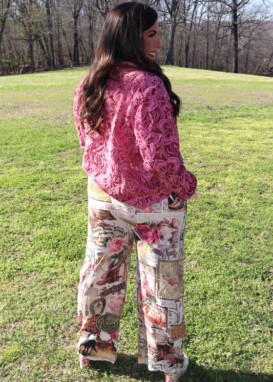Take Me To Deadwood Old West Rose Pants