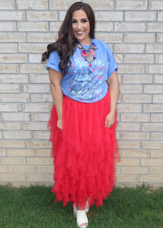 The Home Team Tulle Skirt - Red