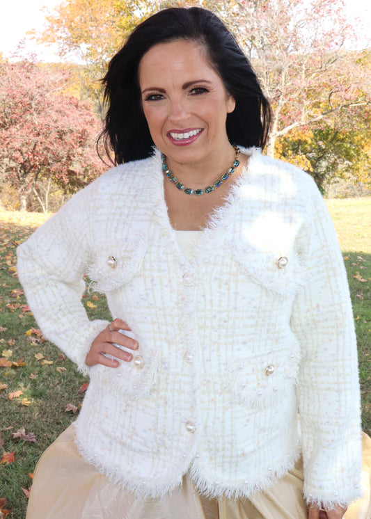 The Princess Diaries Soft Plaid Jacket - Ivory