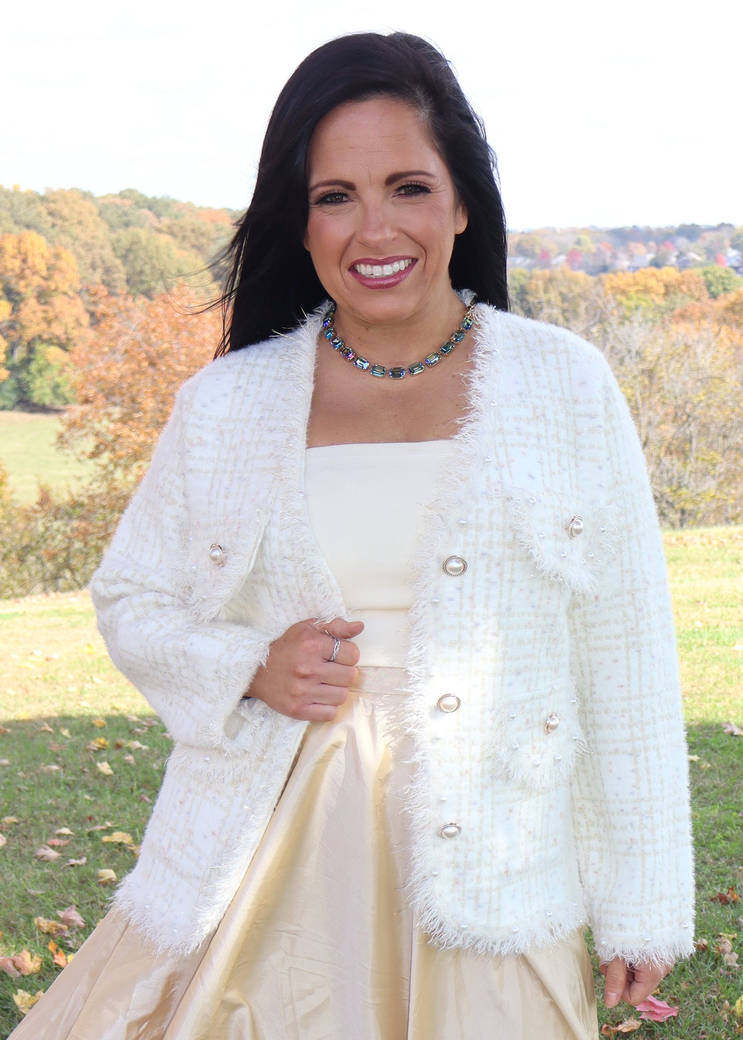 The Princess Diaries Soft Plaid Jacket - Ivory