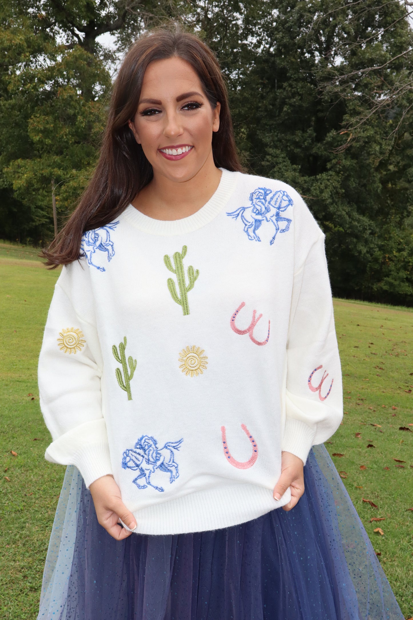 Western Embroidered Sweater