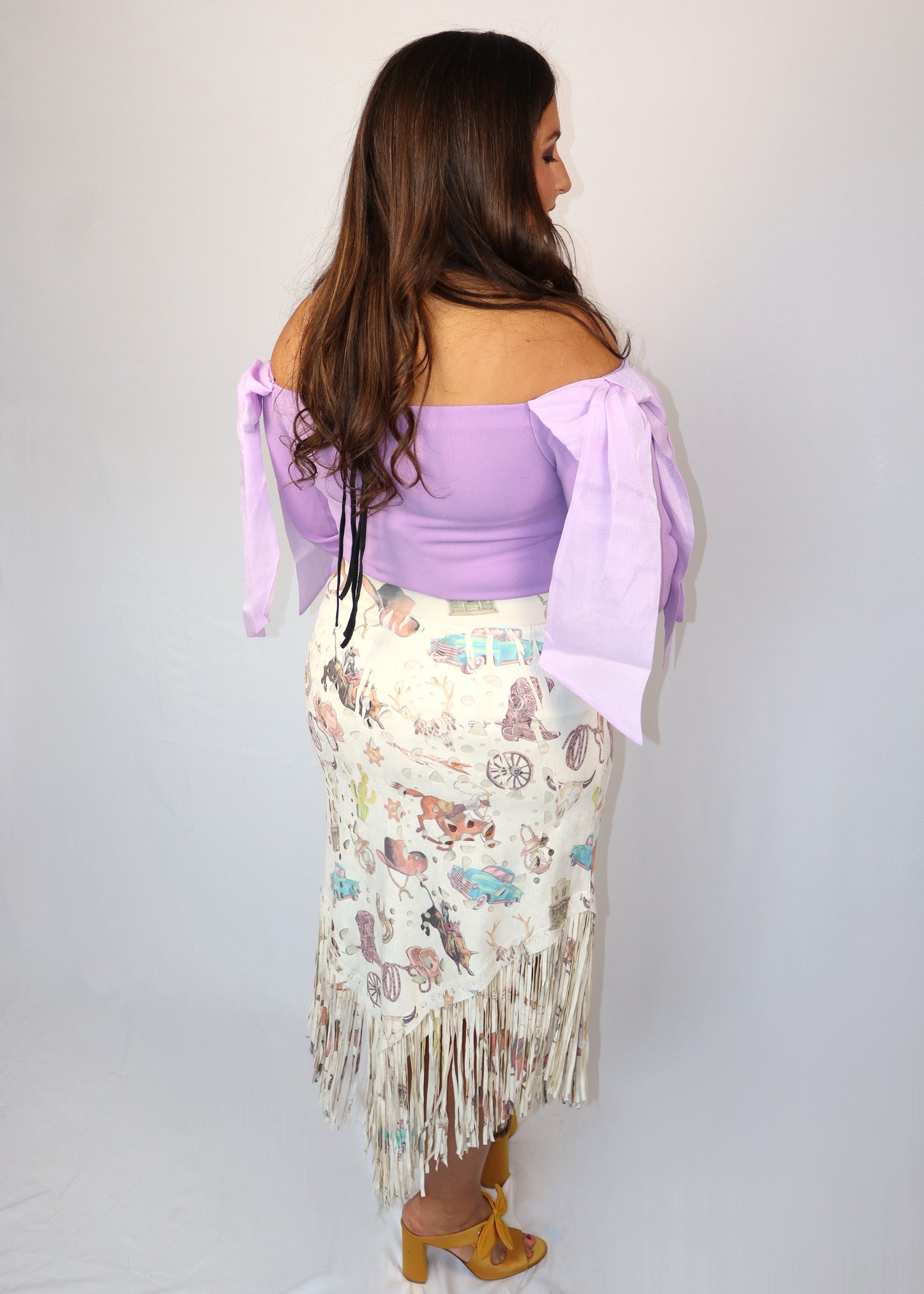 Wild West Suede Fringe V-Skirt