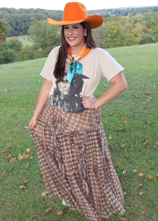 You Mocha Me Happy Plaid Skirt - Coffee