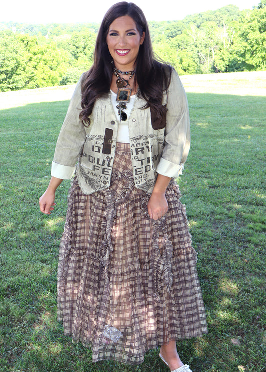 You Mocha Me Happy Plaid Skirt - Coffee