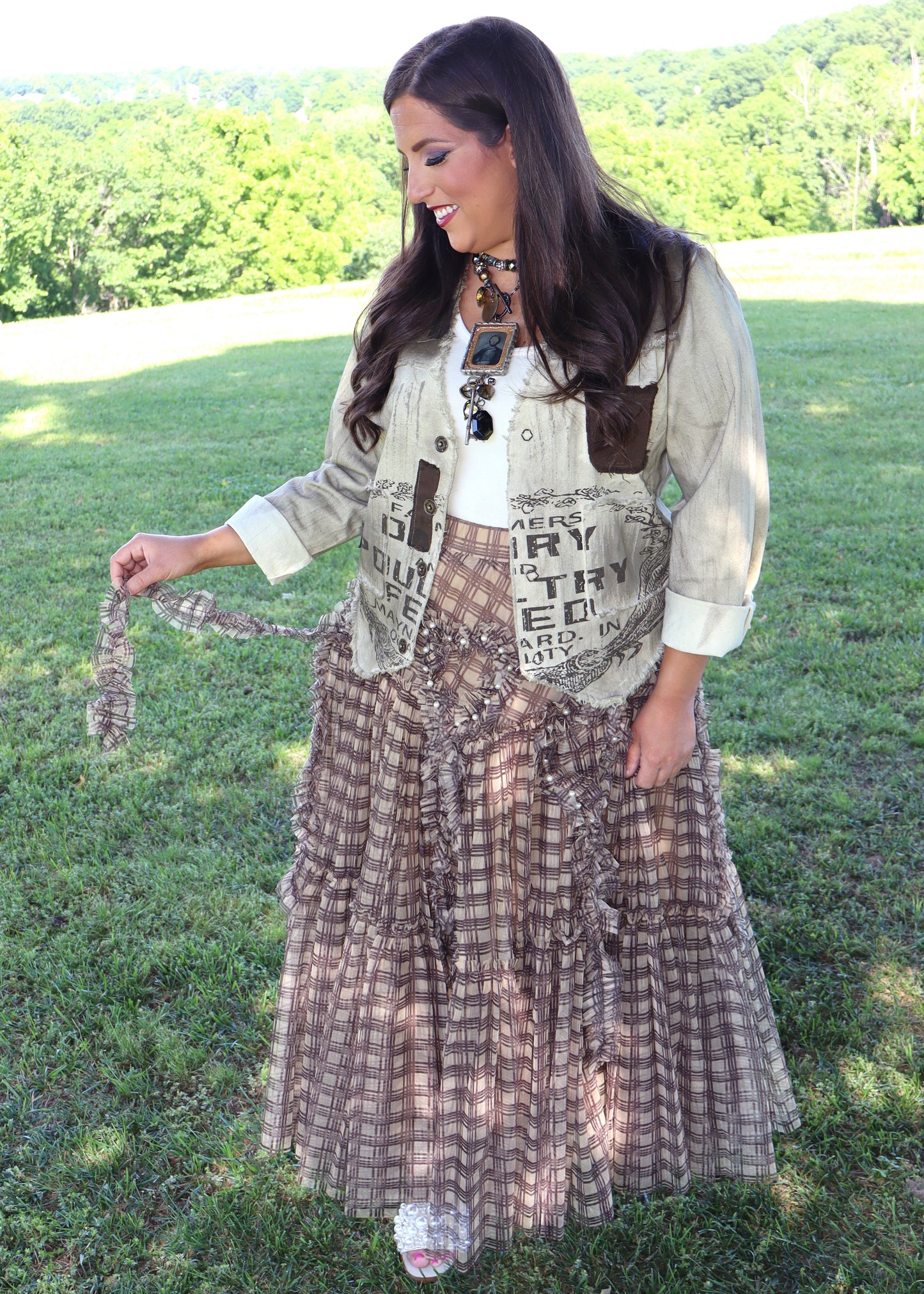 You Mocha Me Happy Plaid Skirt - Coffee