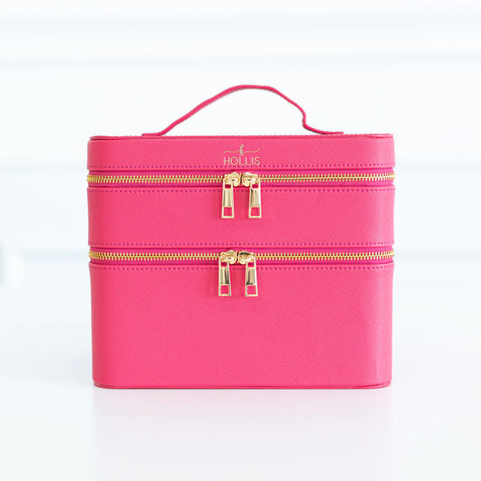 Glamour Stack Makeup Bag - Hot Pink